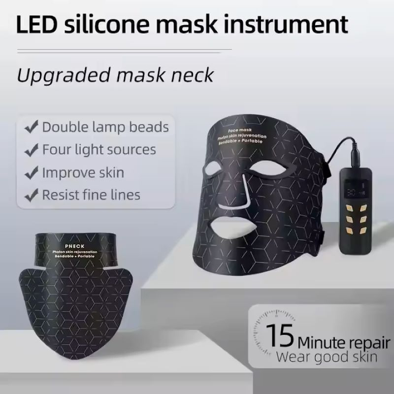 Skin Beauty Facial Mask LED Red Light Therapy for Face and Neck Lighten