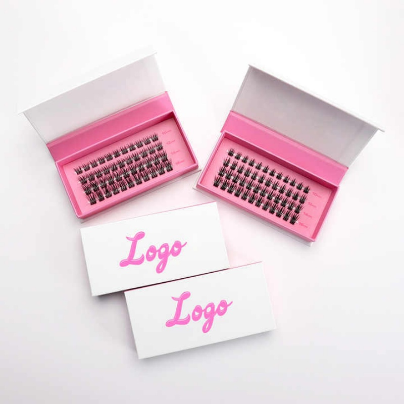 8mm Self Adhesive Cluster Eyelash Lash Kit Pre Bonded Press on Lashes Natural No Glue Needed Glueless Easy Permanent False Eyelash