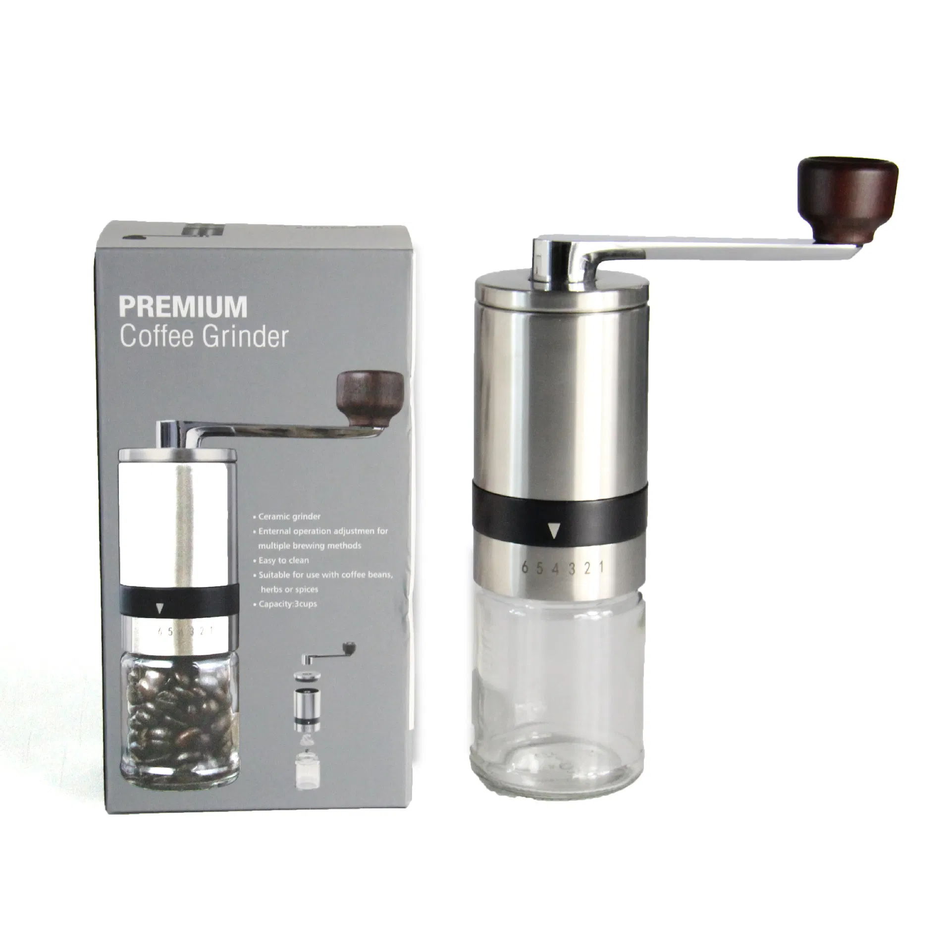 Germany Gold Hand Handmade Burr High Quality Korea Manual Glass Italian Hand Grinder Coffee