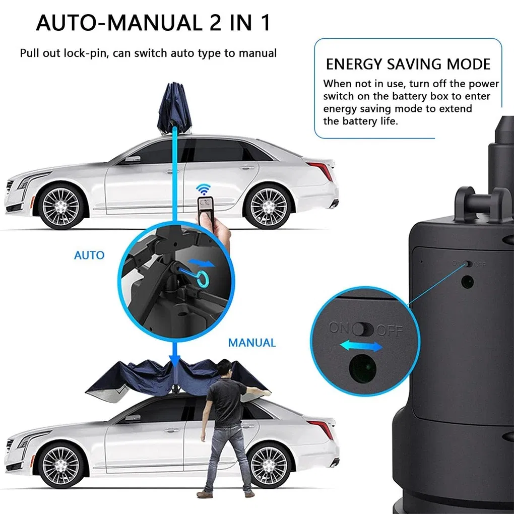 Car Umbrella Fully-Automatic Cover Outdoor Waterproof Folded Canopy Cover Sun Shade Car