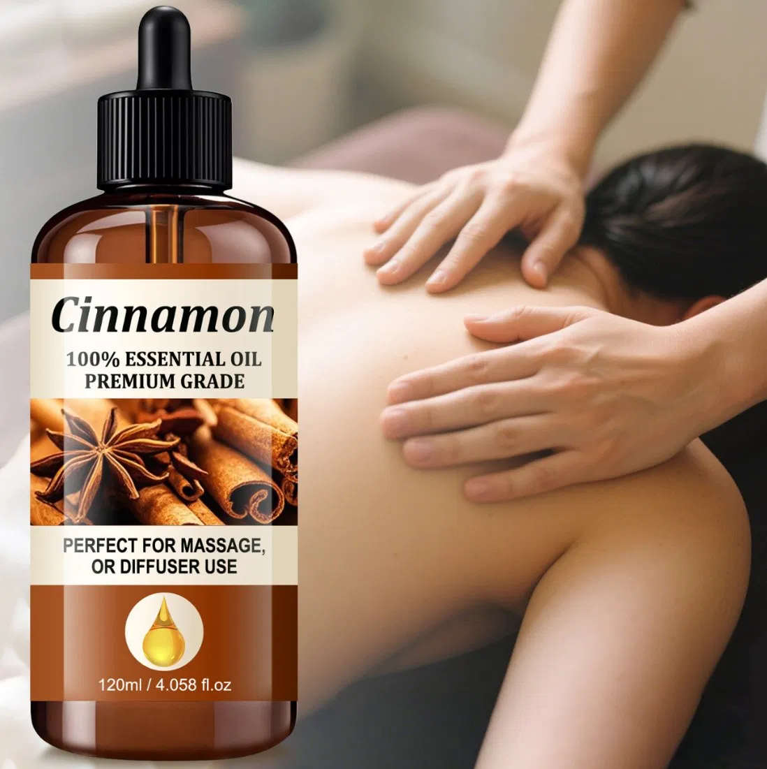 Essential Oil 100% Pure Organic Full Body Oil Massage Natural Skin Care Moisturizer Skin Revitalizer Cinnanmon Sandalwood Gardenia Skin Aromatherapy Massage Oil