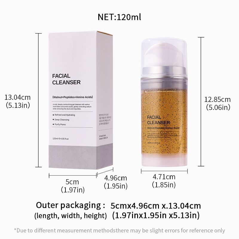 Oil-Control Hydrating Moisturizing Firming Walnut Face Wash Facial Cleanser Amino Acids Facial Foam Cleanser