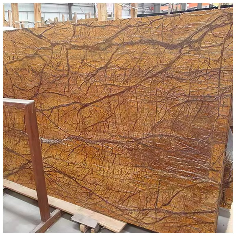 Мрамор Rainforest Brown полированный и состаренный для столешниц и плитки