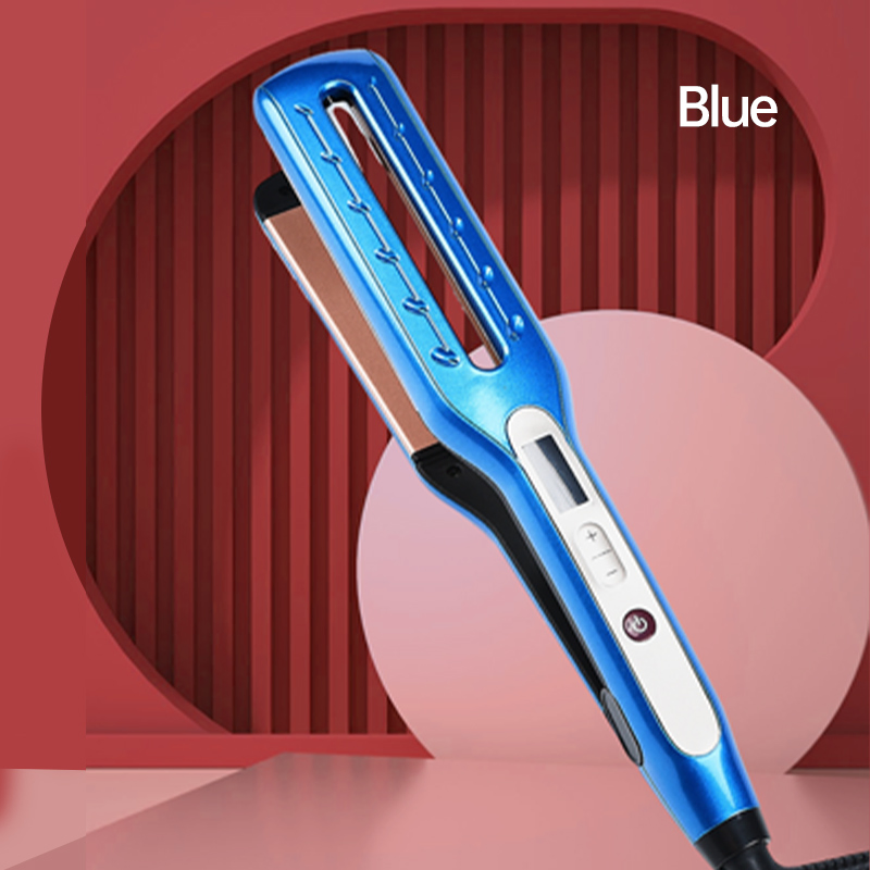 Ultra - Fast & Sleek: Premium Blue LCD Display Hair Straightener with Anti - Scald Rapid Heating for Effortless Straightening
