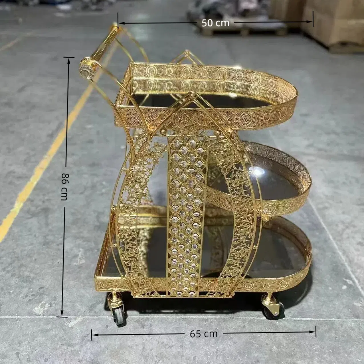 Luxury Arab Metal Dining Car Hotel Lobby Dining Car Handcart