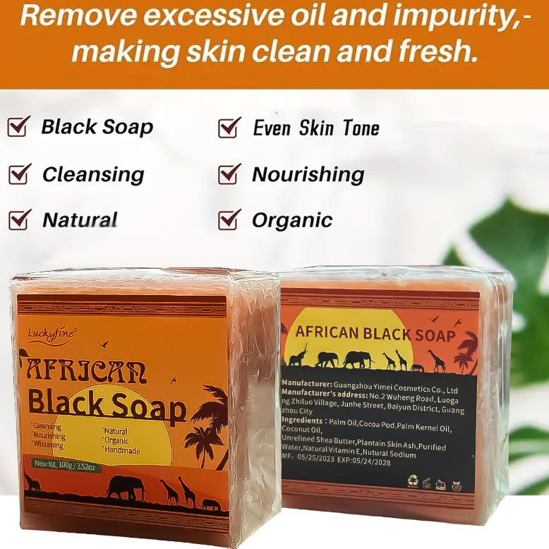 Online Wholesale and Retail African Black Soap Anti Taches Face Bath Deep Cleansing Exfoliating Body Moisturizing Treatment Acne Skin Care African Soap