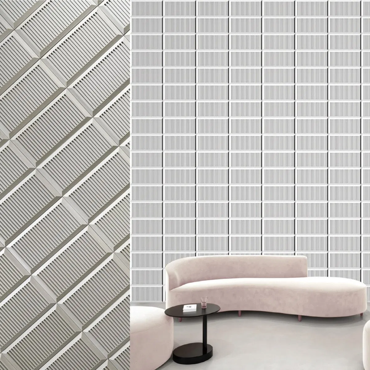 3D Design Concrete Brick for Hotel Hall Mall Indoor Outdoor Wall Cladding Eco-Friendly Ripple 300*260*18mm