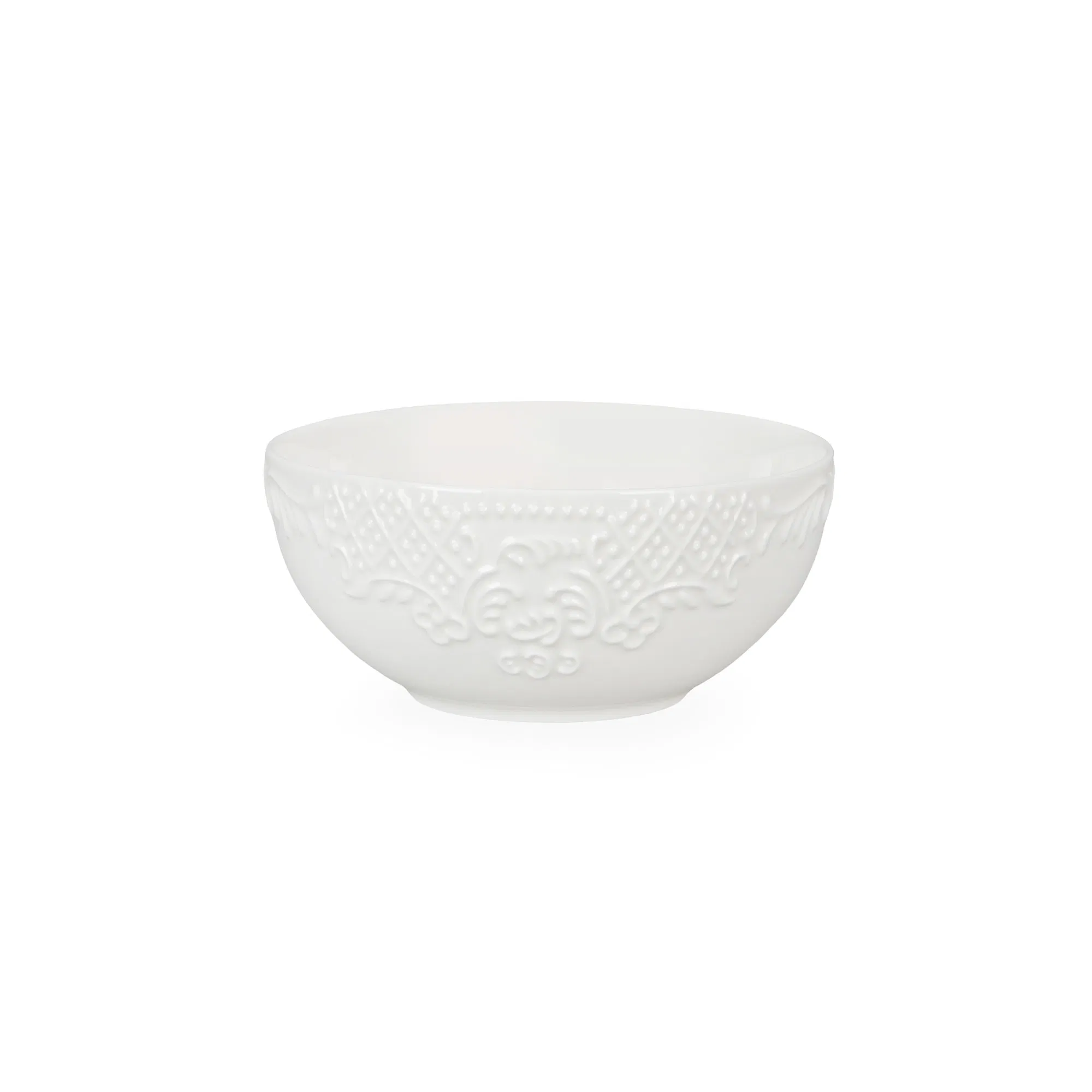 OEM ODM Embossed White Porcelain Cereal Soup Bowls Ceramic Bowl