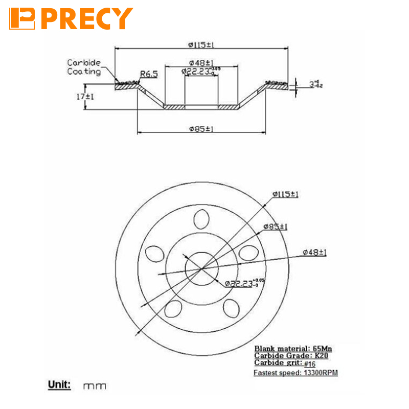 Алмазный шлифовальный круг вакуумной пайки