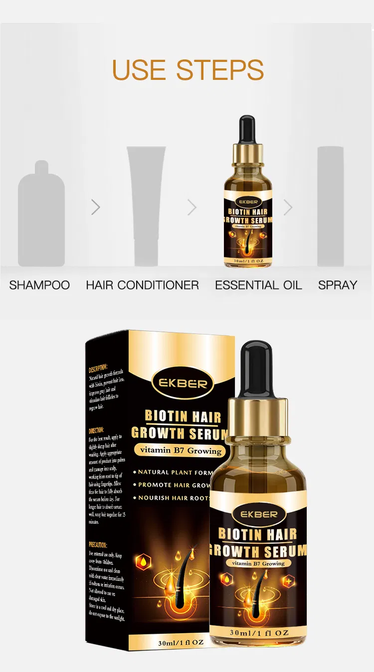 OEM Factory Wholesale Anti Loss Hair Serum Thick Enhancer Oil for Men Hair Growth Oil
