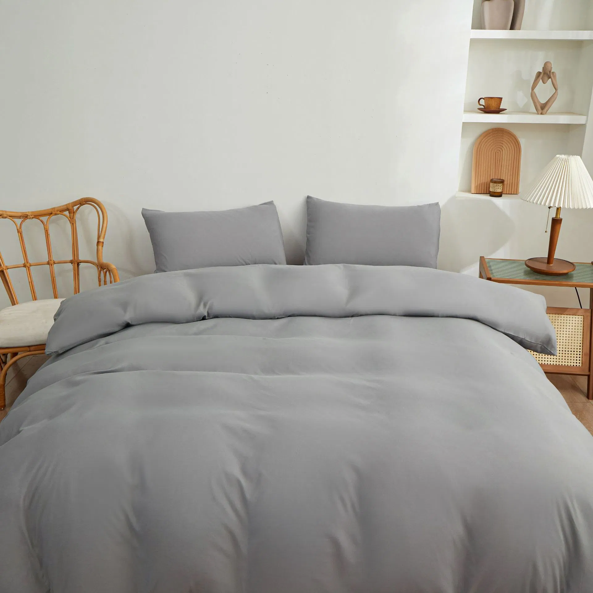 OEM Simple Fashion Pure Multi-Color Ruffles Washed Cotton Bed Sheets