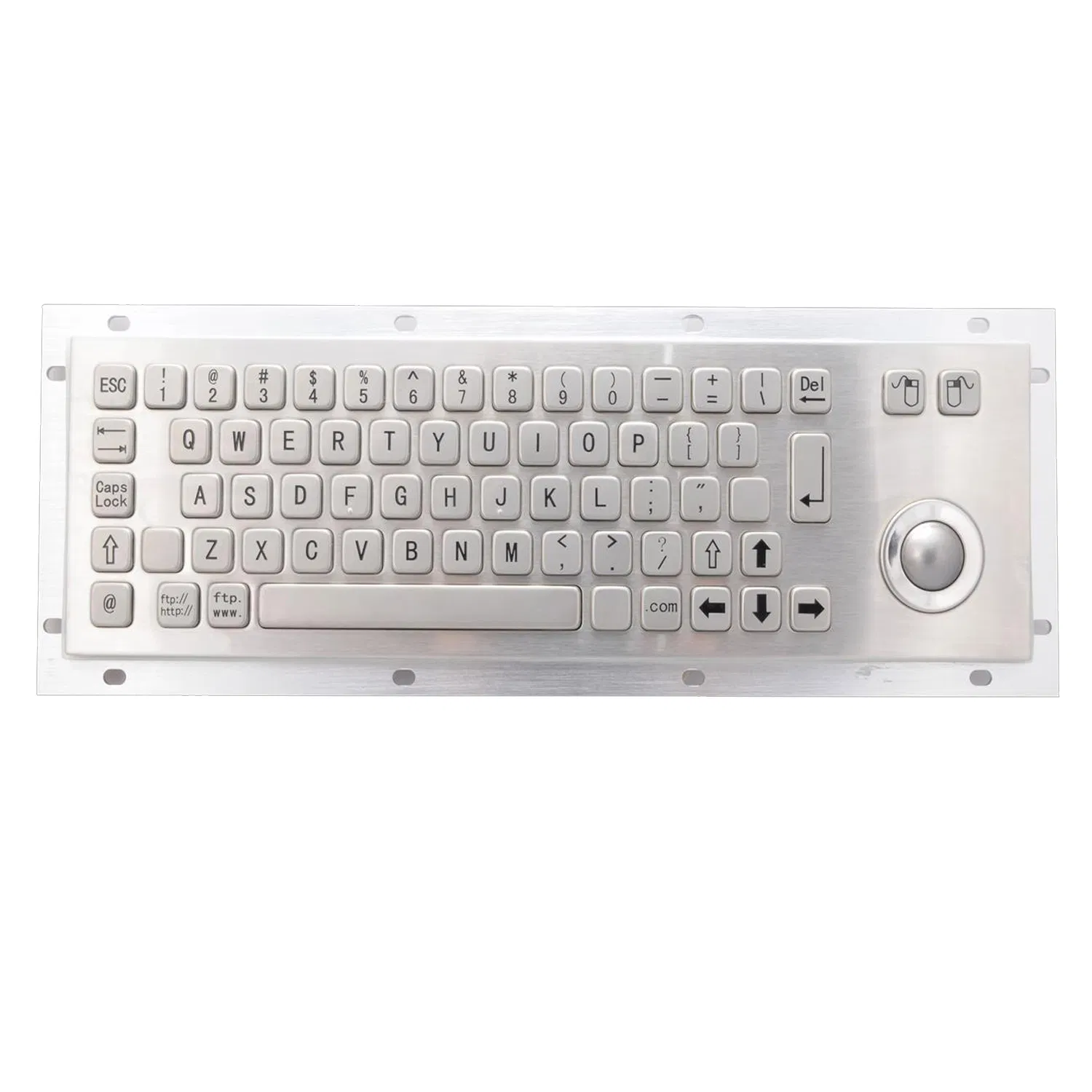 Vandal-Proof Waterproof Industrial Kiosk ATM Rugged Metal Keyboard with Trackball
