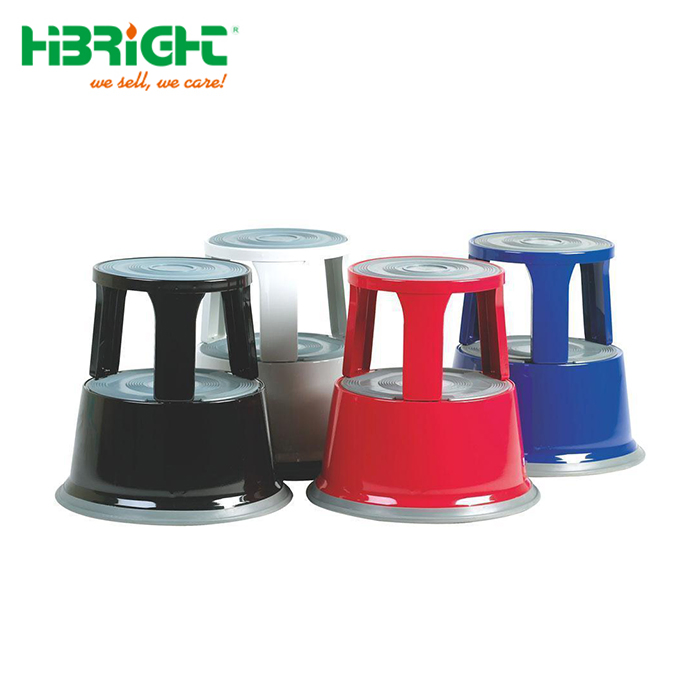 Fashion Store Office Strong Approved Plastic 2 Kick Rolling Step Ladder Stool