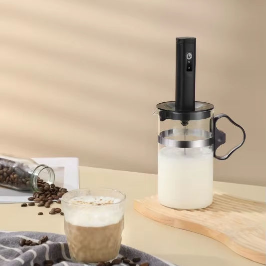 Factory Direct Stainless Steel Rechargeable USB Electric Milk Frother with Foam Cup