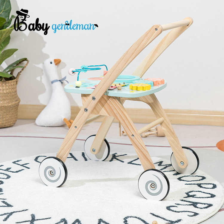 Wholesale Multifunctional Wooden Busy Board Push Walker for Baby Z16213e