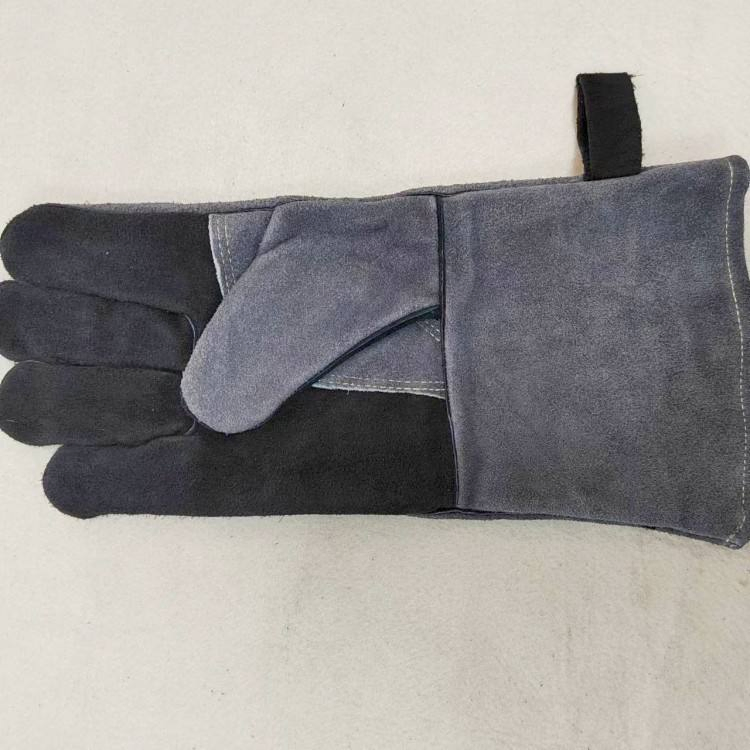 Heat Resistant BBQ Gloves Cowhide Leather Long Gloves for Kitchen BBQ Use