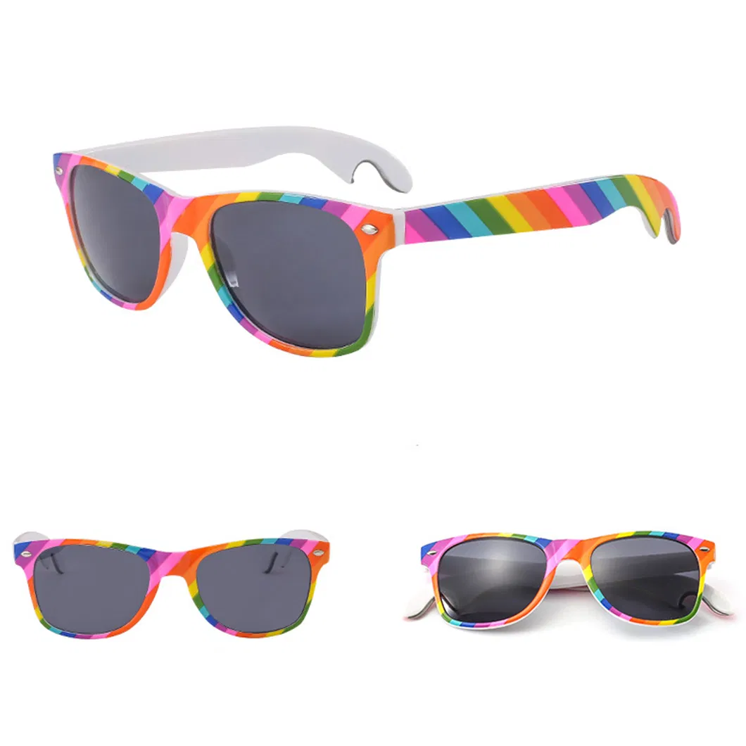 Plastic Drinking Open Beer Bottle Opener Sun Glasses with Strong Metal Logo Beer Sunglasses
