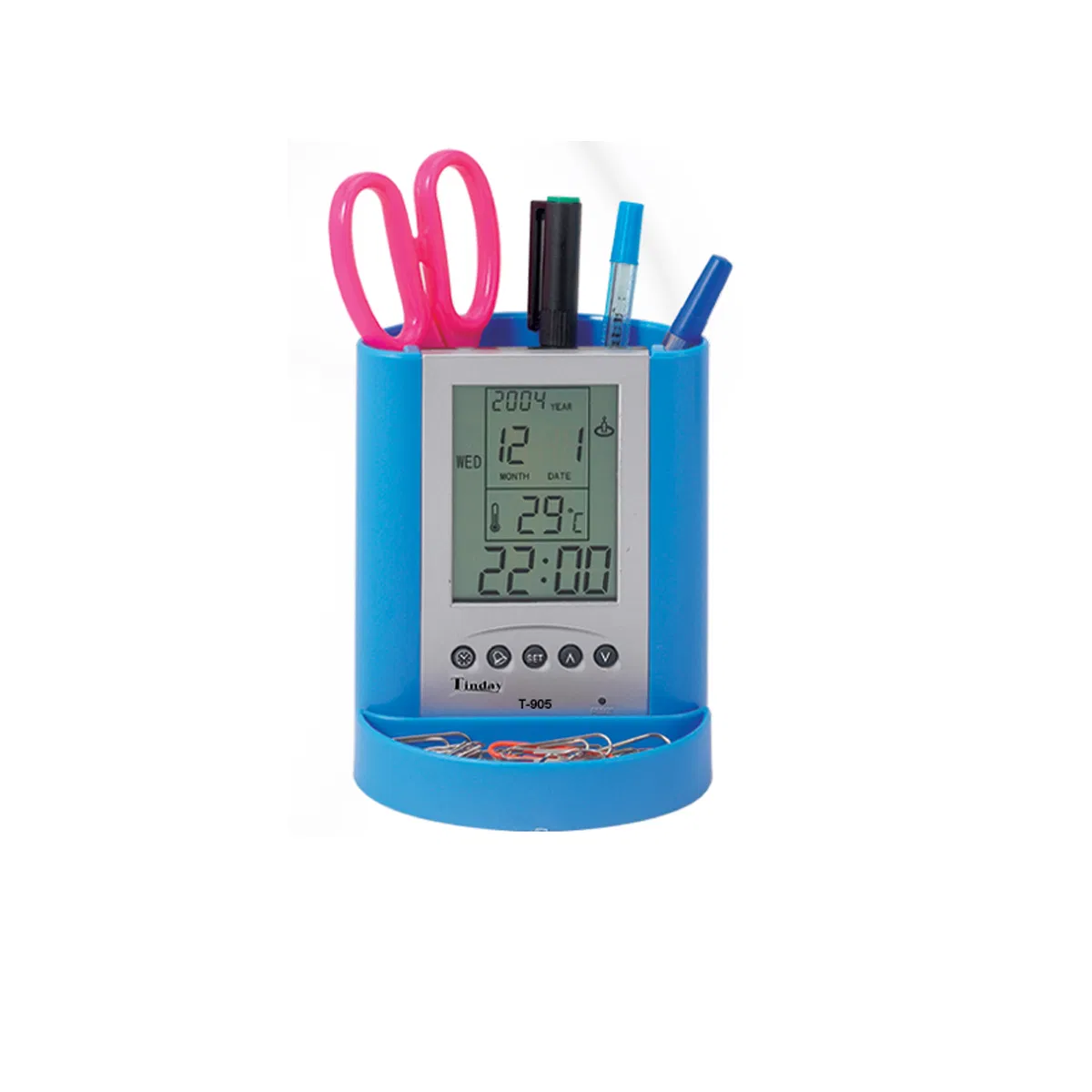 Multifunctional Alarm Clock Pen Holder for Time Management