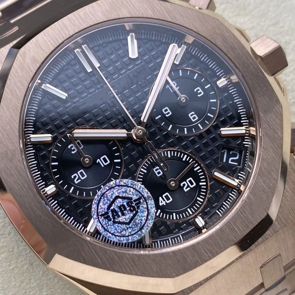 41mm Aps Factory 4401 Movement 26240 Multifunctional Timing Grey Rose Gold Waterproof Mechanical Watch