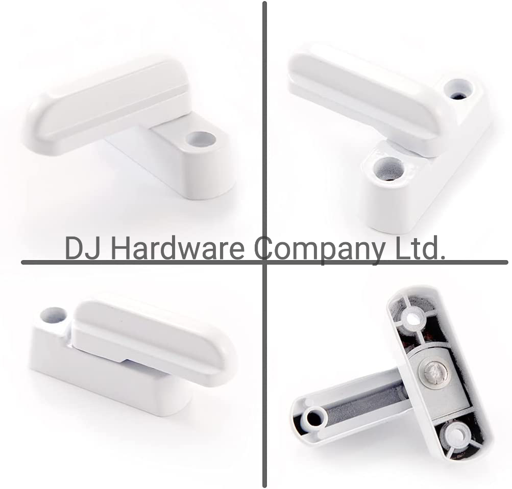 Window Locks 2 PCS UPVC Door Security Sash Jammer Home Security Door Lock for Various UPVC/PVC Doors and Windows Zinc Cast Alloy White