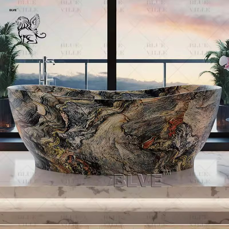 Мраморная ванна для дома, отдельностоящая