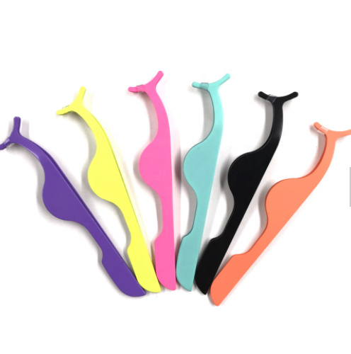 Custom Private Label Pink Black Lashes Applicator Tweezers Bulk Magnetic Lash Tweezer Eyelash Tweezers