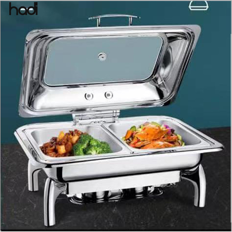 2025 Stainless Steel Luxury Gold 201 Chafing Dish 9-Liter Buffet Stove Catering Supplies for Party Banquets Warm Food Buffet