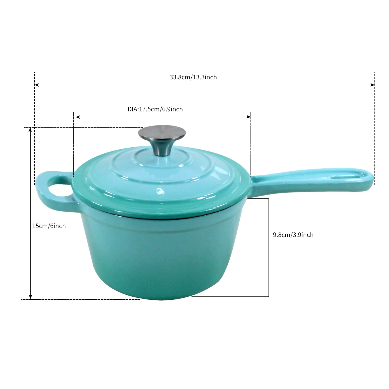 17cm Enamel Coated Cast Iron Sauce Pot Saucepan Deep Sauce Pot Cast Iron Mini Soup Pot