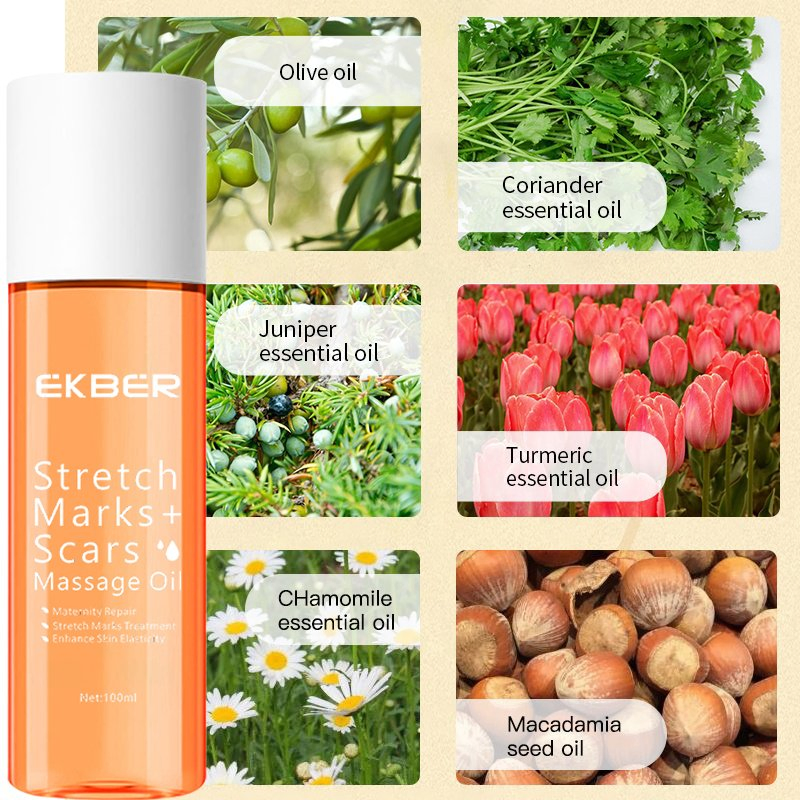 Custom Privated Label Repairing Moisturizing Stretch Mark Removal Oil Treatment Stretch Marks Anti Body Stretch Marks Oil