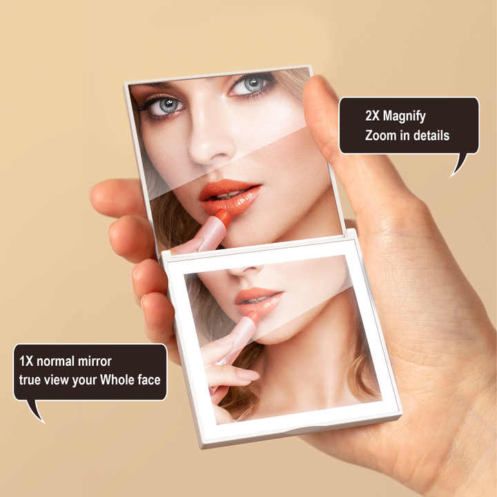 Double-Sided Folding Handheld Square Portable Pocket Mirror