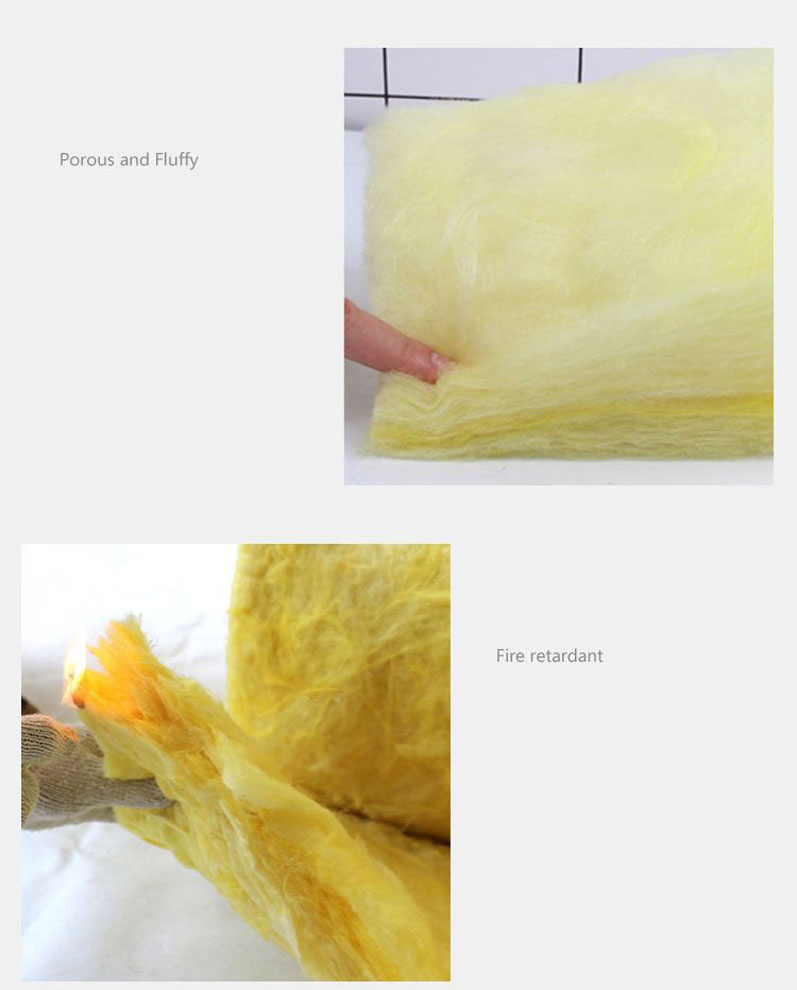 Acoustic Sound Insulation Glass Wool Blanket with Aluminum Foil, Fireproof, Heat-Insulating