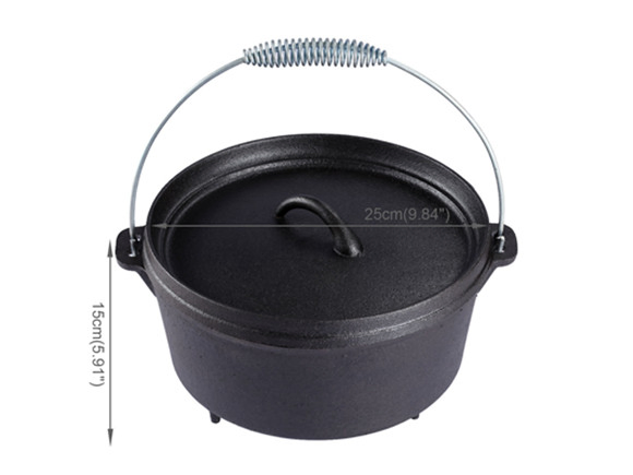 Чугунная глубокая жаровня-духовка для кемпинга