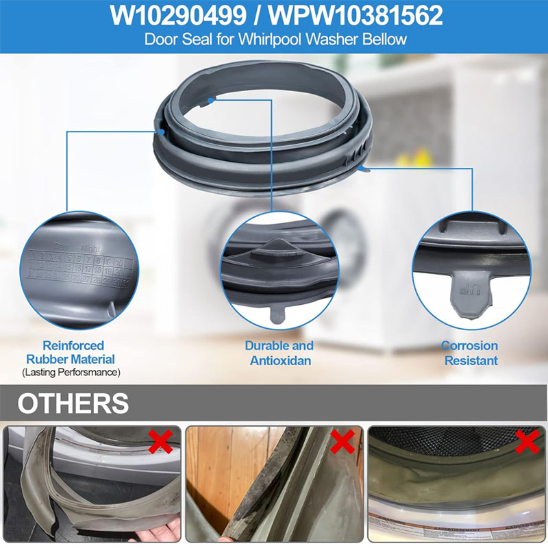 W10290499 Washer Door Seal Whirlpool Front Load Washing Machine Door Boot Gasket