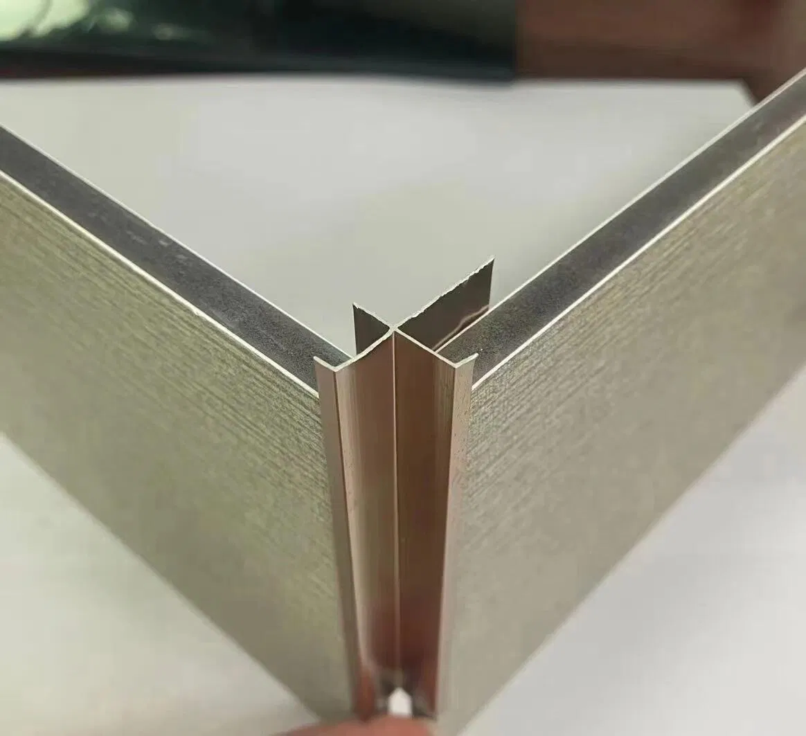 Cheap PVC Film Coated Aluminum Accessory Lightweight Metal Trim Decorative Wooden Grain Aluminum Profile for UV Marble Sheet Bamboo Charcoal Board