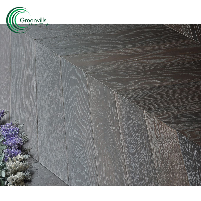 Инженерная паркетная доска Ink Color White Washed Oak, шеврон