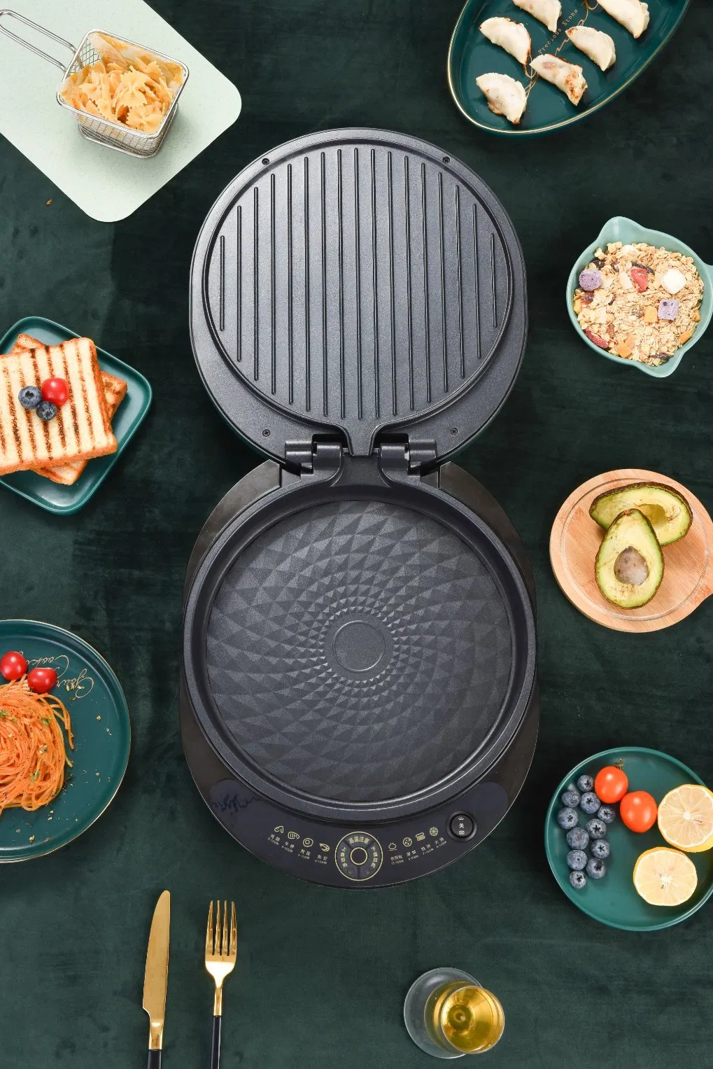 Griddle & Crepe Maker Double Electric Non-Stick Electric Pizza Pan