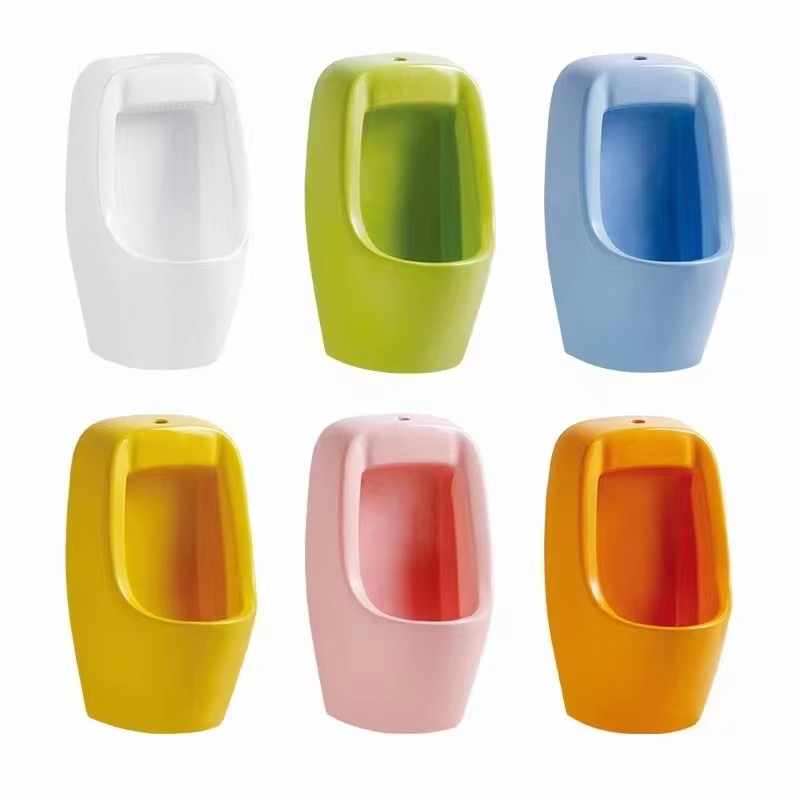 High Level Children Bathroom Colored Ceramic Squatting Pan with Apple Shape Tank Kindergarten Squat Toilet for Kids