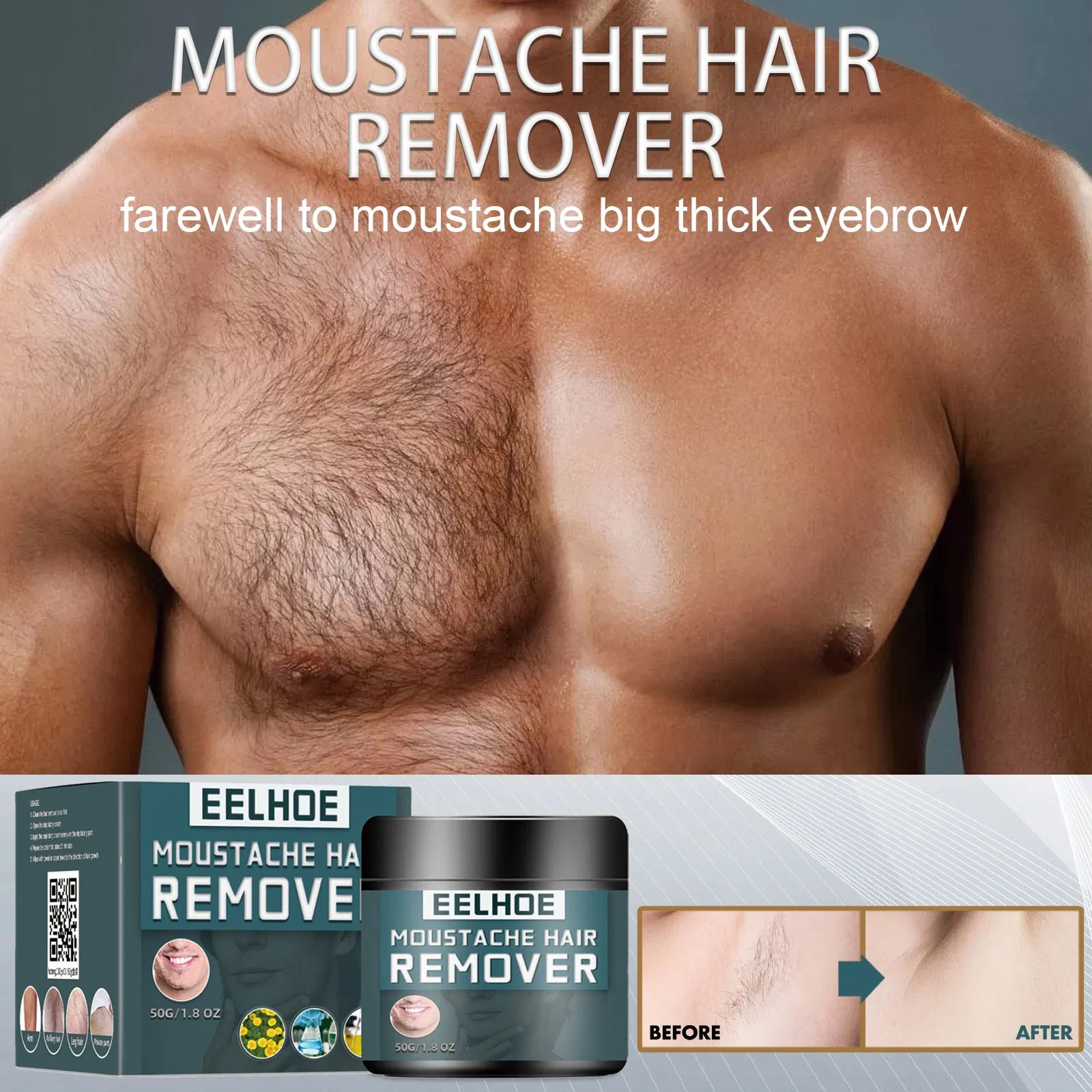 OEM ODM Painless Men Beard Hair Removal Cream Permanent Hair Growth Removal Inhibitor Spray Gentle Beard Depilatory Cream