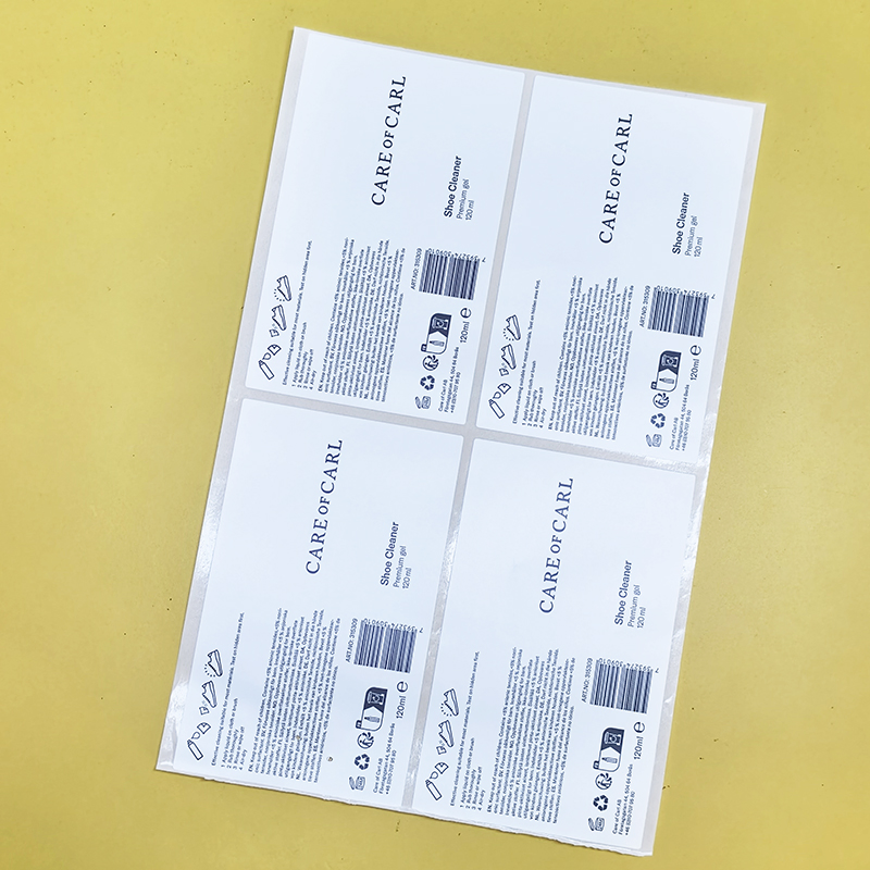 Packaging Label Sticker for Shoe Cleaning with High Quality Digital Printing