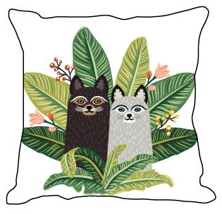 Custom Digital Printed Cute Animals Home Textile Cushion Pillow