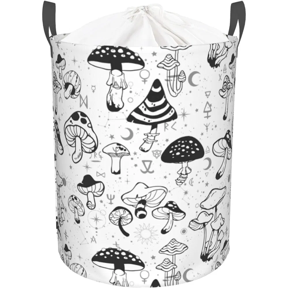 Waterproof Boho Laundry Basket with Drawstring Cover and Reinforced Handles