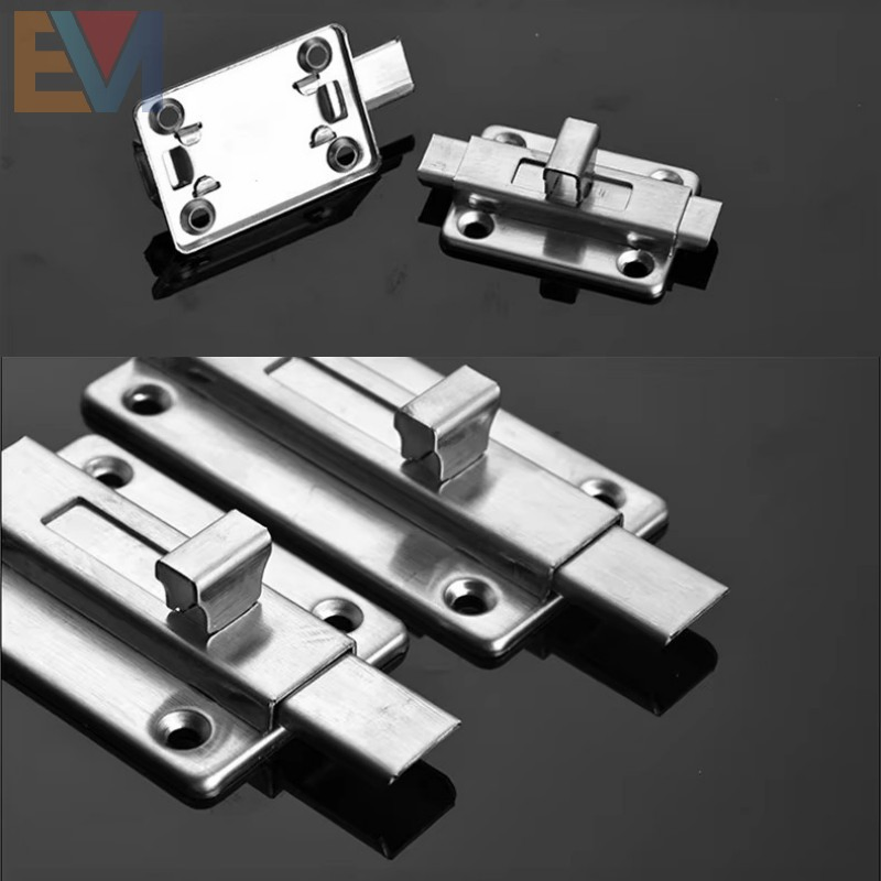 Thickened Stainless Steel Bolt Lock Latch Security Door Pin for Wooden and Toilet Door Furniture Latch