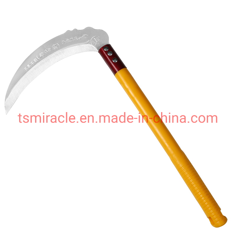 Agriculture Carbon Steel Cutting Garden Farming Tool Grass Tooth Sickle with Wooden Handle Purning Sickle