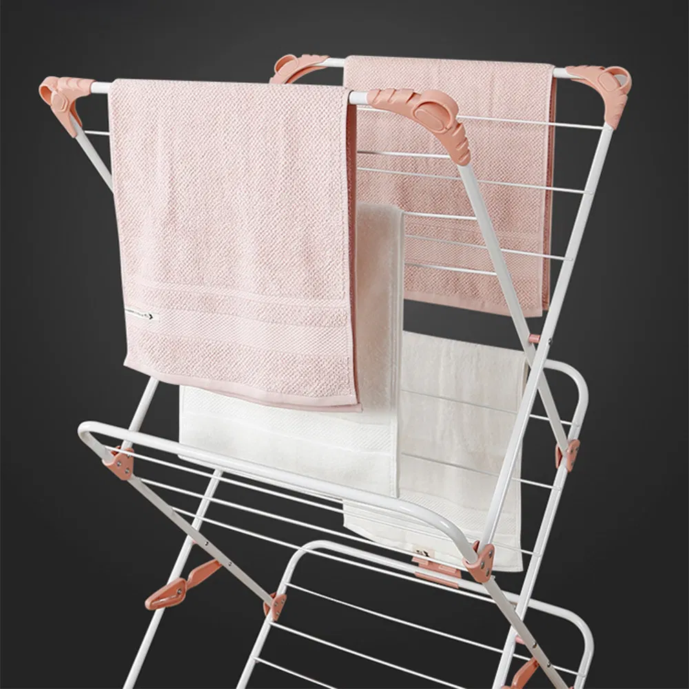 Foldable Clothes Drying Rack British Style 3 Tier Towel Rack Bathtub Drying Rack Telescopic Floor Laundry Rack