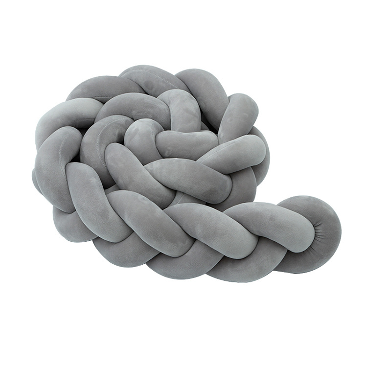 Multi Colors Safe Protection for Baby Bed 3 Stripes Braided Crib Bumper