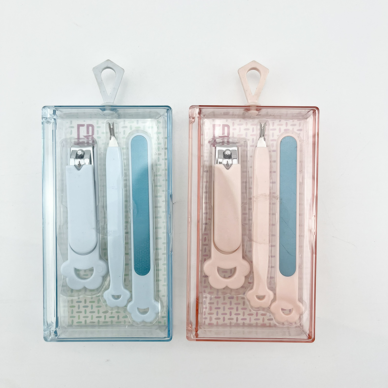 3PCS Nail Care Kit Manicure Pedicure Set with Tips Cutter Clippers Cuticle Pusher Remover