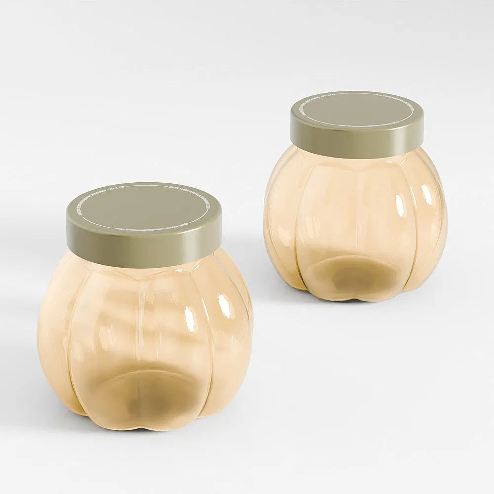 60ml Pet Halloween Candy Jar, Unique Pumpkin Shape, Transparent