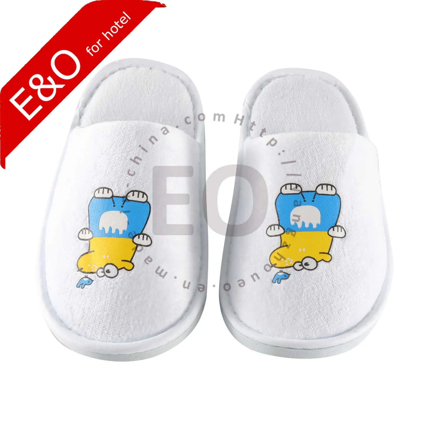 Wholesale Baby /Kids/Children Dense Velvet Hotel Slippers/Airline Slippers with Cartoon Logo