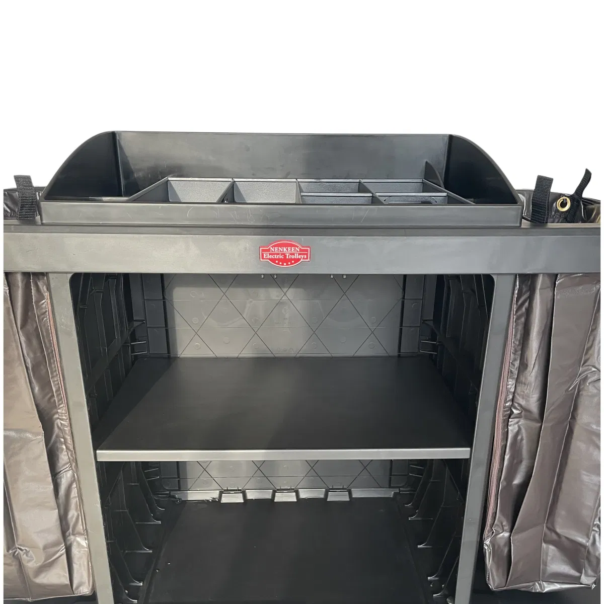 Ergonomic Electric Trolley Plastic Housekeeping Cart for Hotel Room Service Hotel Amenities