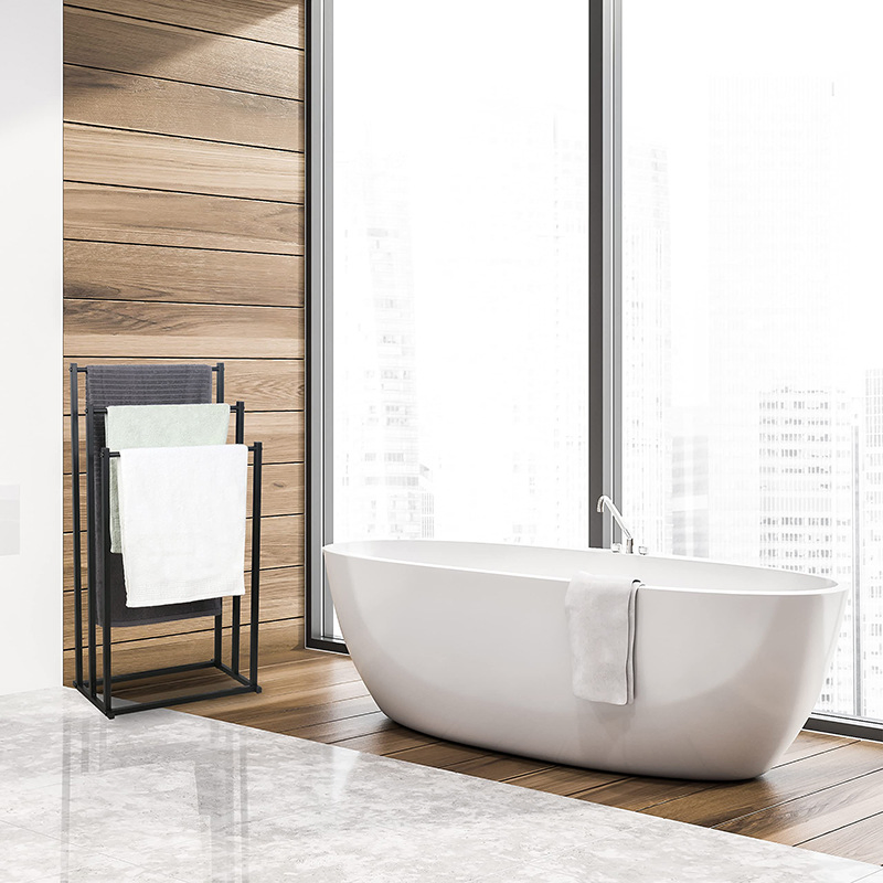 Simple Metal Floor Towel Rack Removable Bath Display Storage Towel Rack